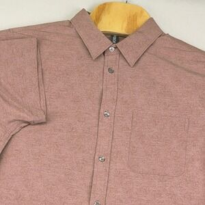 Vuori Men's Large Shirt Short Sleeve Button Up Textured Pattern